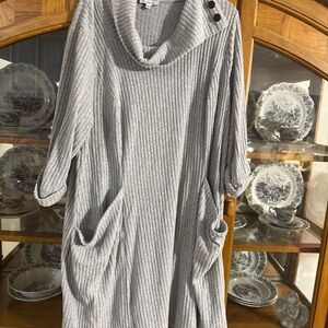 Signature Light Gray Ribbed Sweater